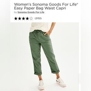 NWT Sonoma Capri Ultracomfort Waistband size Medium green